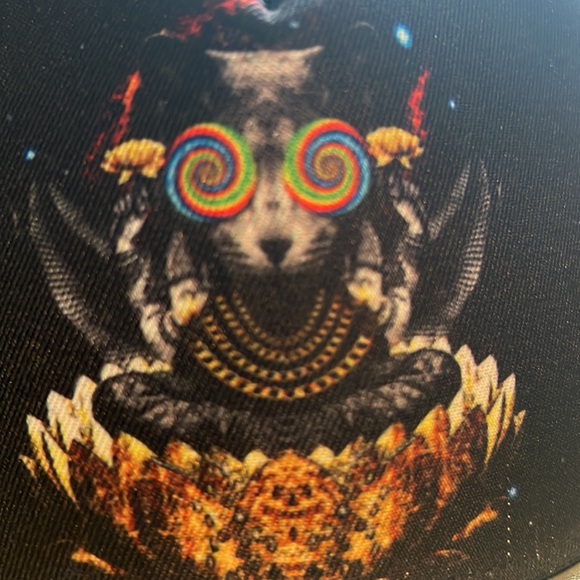 Black and Gold Graphic Snapback Hat - Picture 2 of 5